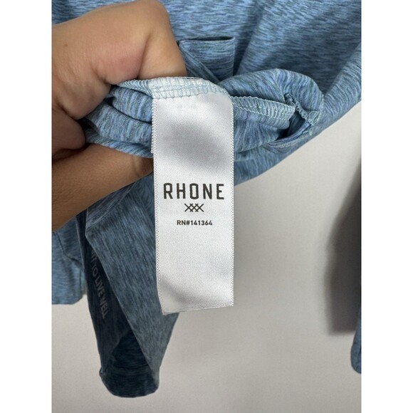 Rhône Long Sleeve Blue Shirt Athletic Workout Size Small Stretch - Picture 5 of 8